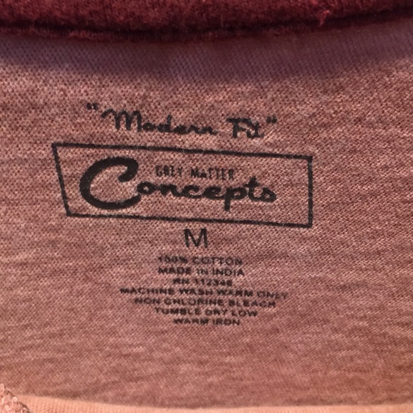 Grey Matter Concepts  Maroon Crew Neck T-Shirt - Picture 2 of 4